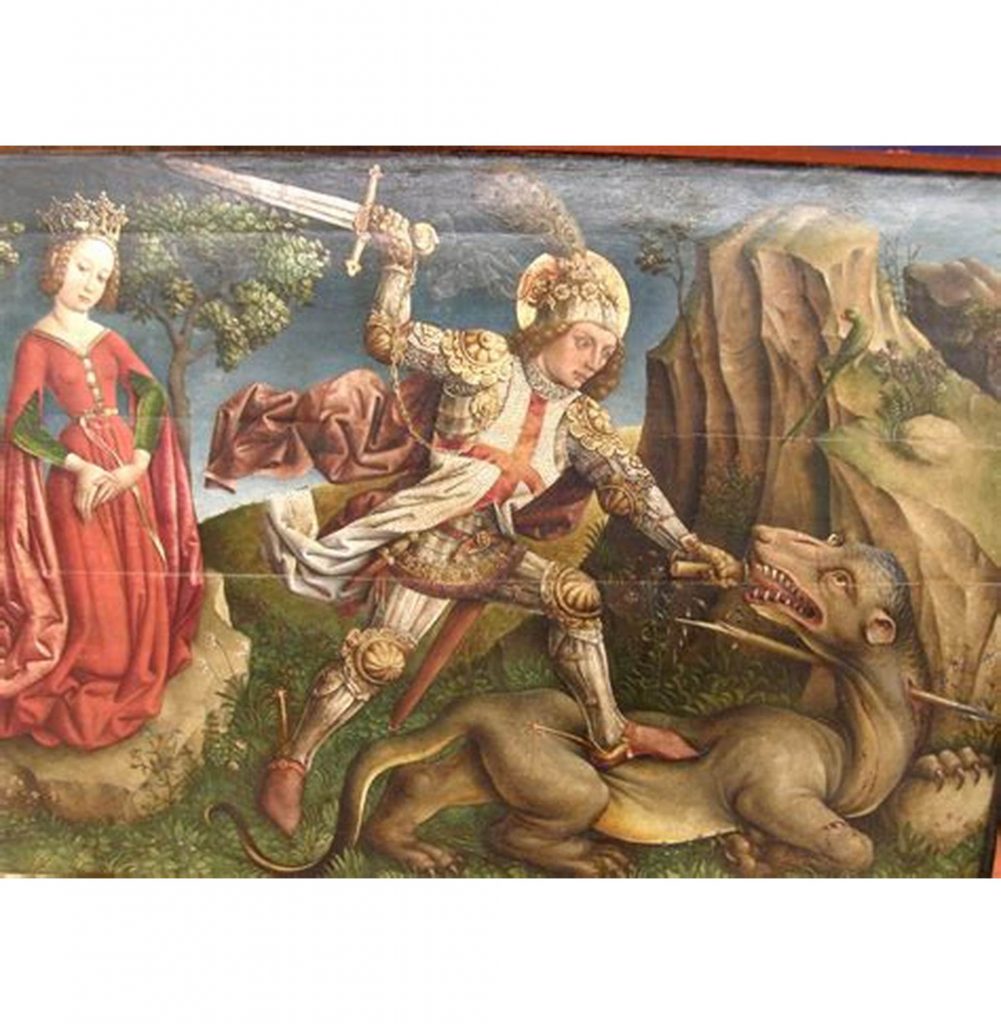 St George taking the Call against the dragon
